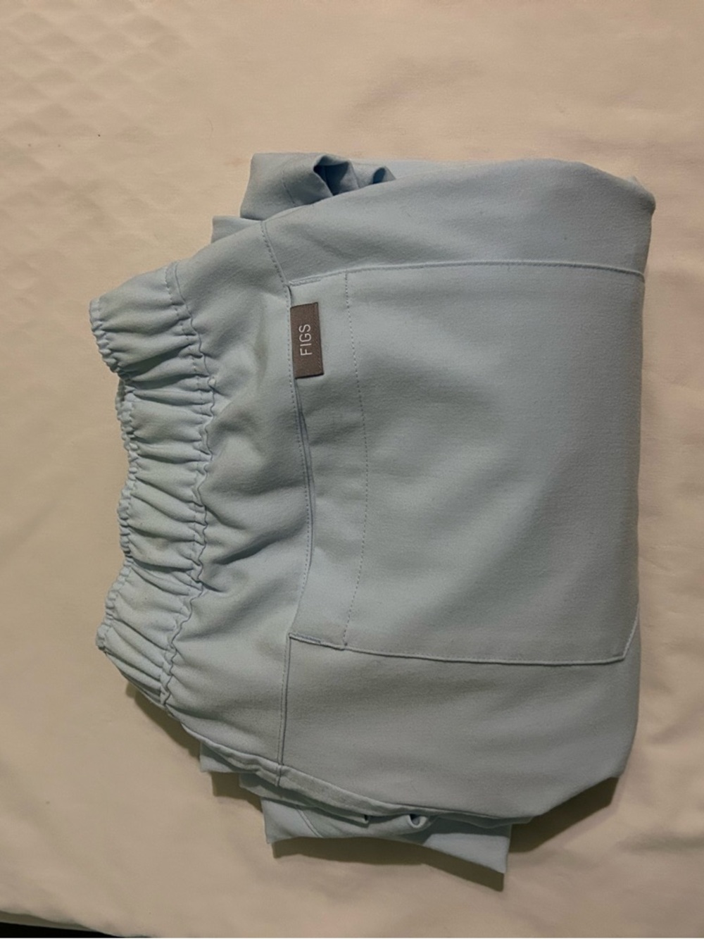 FIGS Medium Dusty Blue Tansen Scrub Pants with FIGS Medium Leon scrub top
